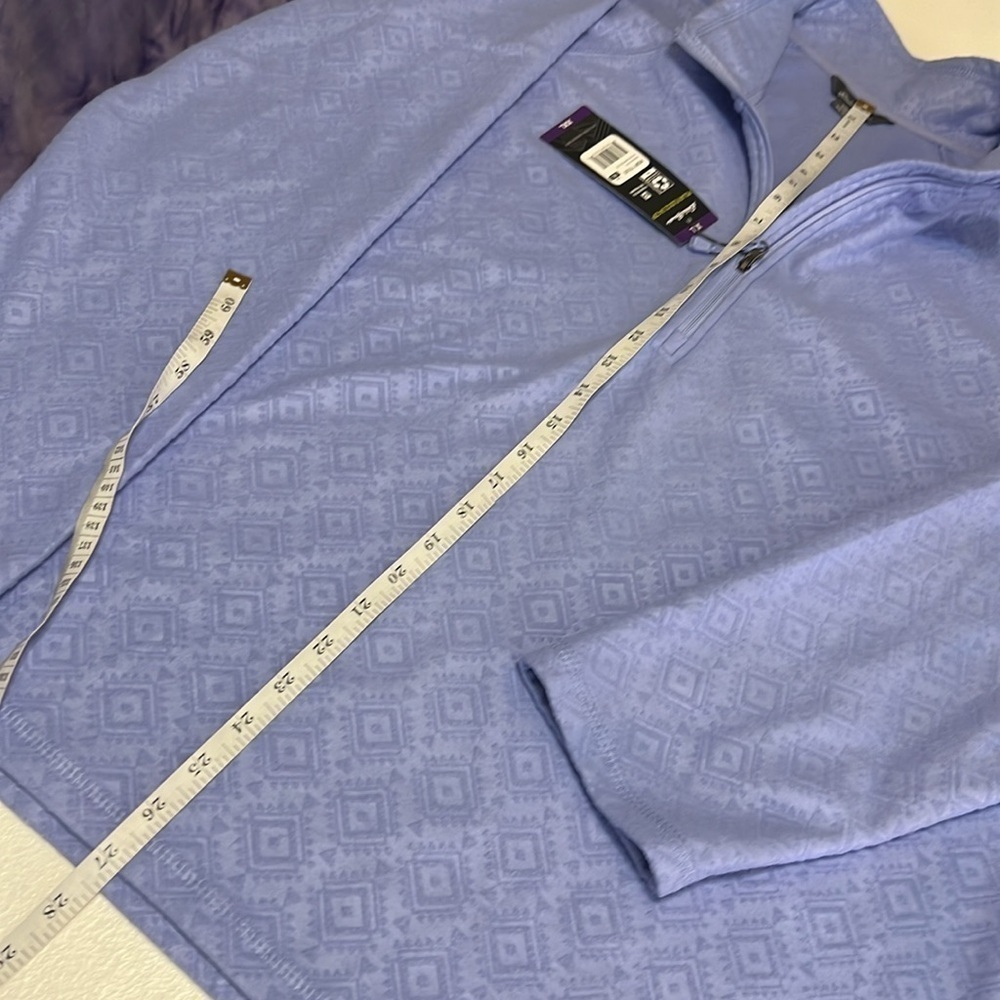 Eddie Bauer Polar Fleece Quarter Zip Embossed Geo Pale Iris NWT Sz XXL - Picture 5 of 9